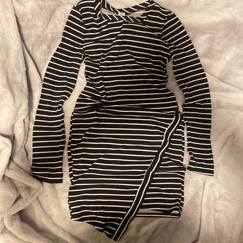 Black striped dress